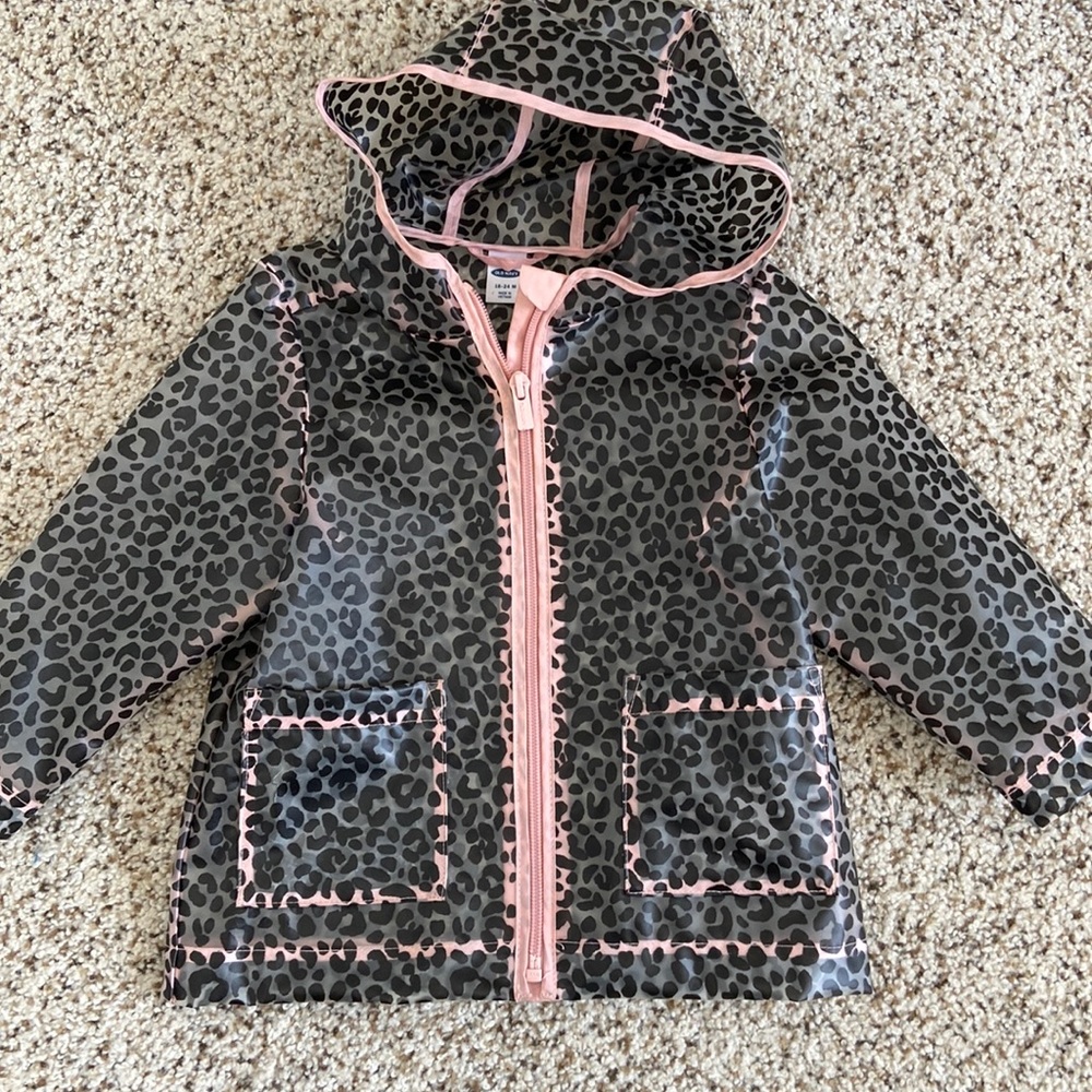Old Navy Cheetah Raincoat. ADORABLE!